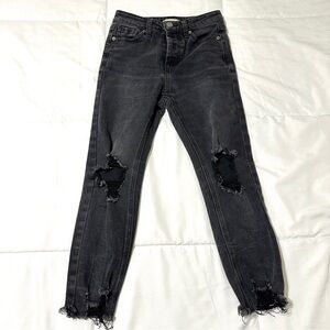 Chelsea & Violet Black Distressed Youth Girls Jeans • Sz 10